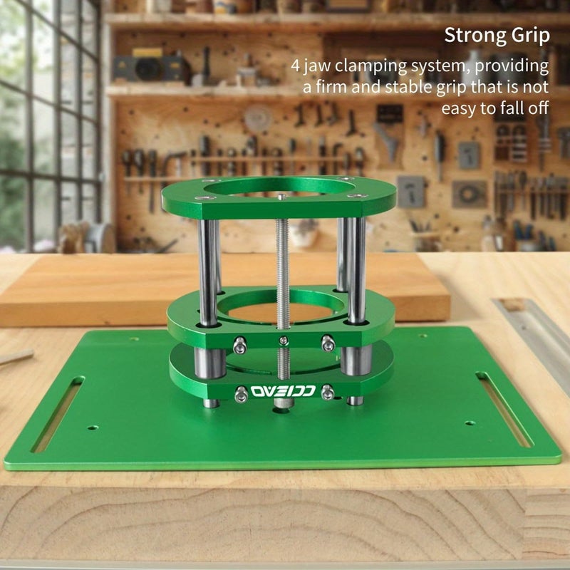 CCIEAO Router Table Lift System for 65mm Diameter Motors, Router Lift Base with Router Table Insert Plate for Router Working Benches Woodworking Engraving DIY Tools - Image 4